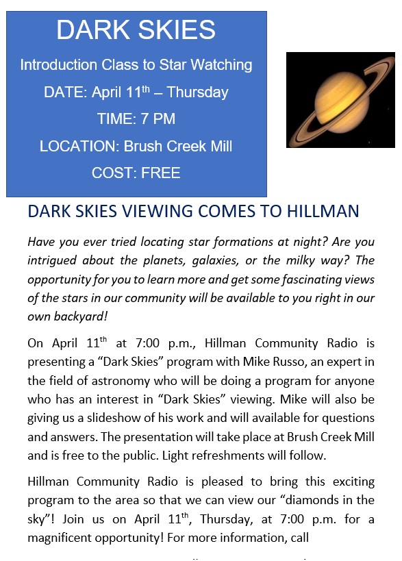 2019 04 11 Dark Skies Flier